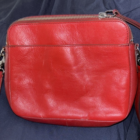 Fossil Sydney Two tone Red double zipper Crossbody Bag - Picture 7 of 13